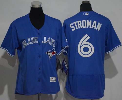 Blue Jays #6 Marcus Stroman Blue Flexbase Authentic Women's Stitched MLB Jersey - Click Image to Close